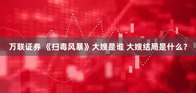 万联证券 《扫毒风暴》大嫂是谁 大嫂结局是什么？